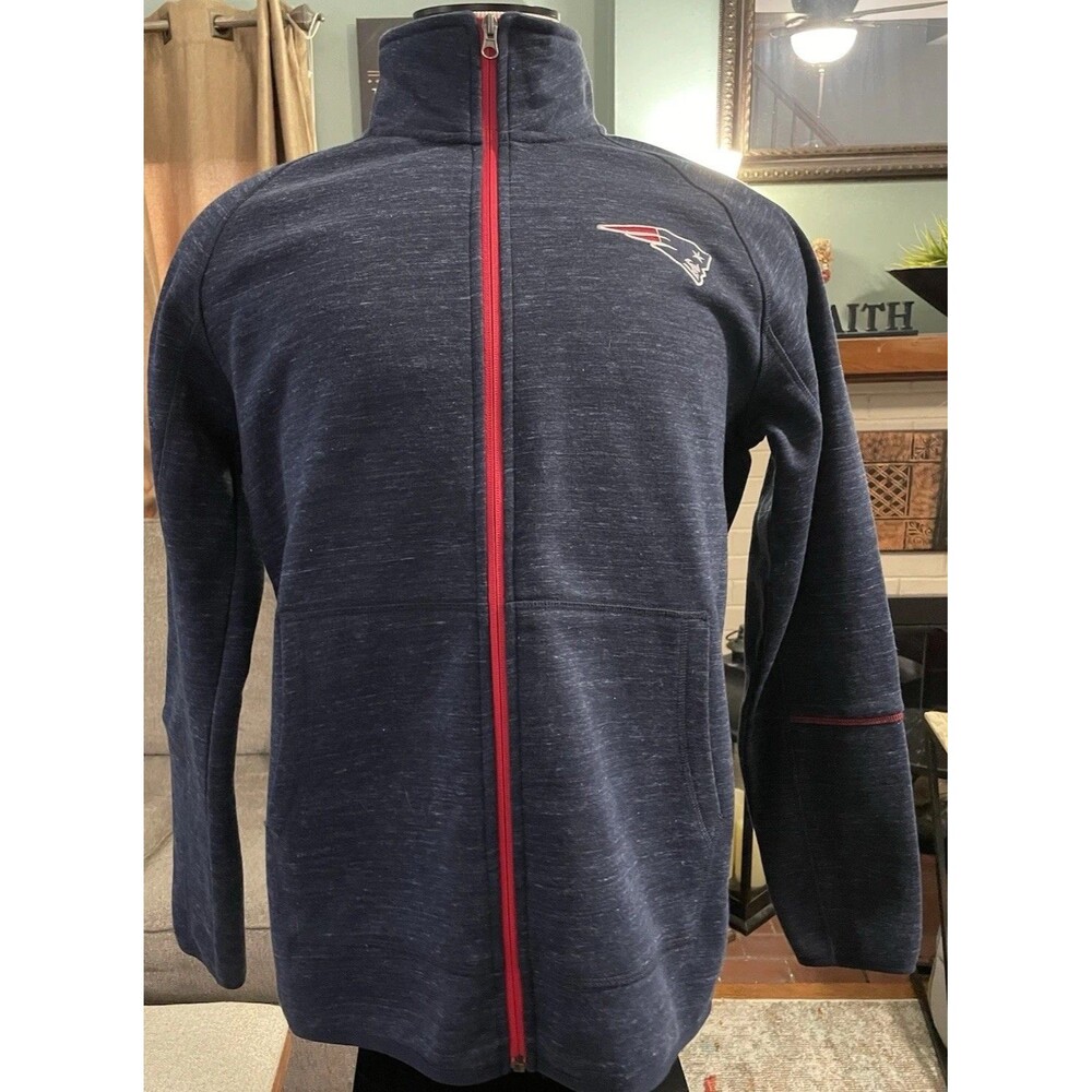 NFL Team Brand New England Patriots Football Sweater Fleece Full Zip Jacket Med